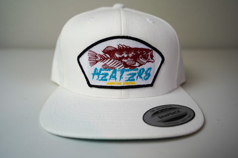 The "Heater Fish" LIMITED EDITION ALL WHITE, Flat Bill, Snapback Hat